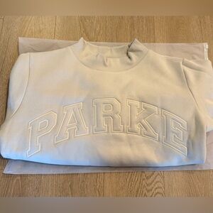 NWT! Parke Tonal Spring 2026 Sweatshirt, color Oat, size L/XL